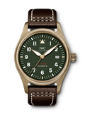 Buy Shop IWC Pilot's Watch Automatic Spitfire Green Dial Brown Leather Strap Watch for Men - IW326802 USA Online