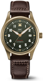 Buy Shop IWC Pilot's Watch Automatic Spitfire Green Dial Brown Leather Strap Watch for Men - IW326802 USA Online