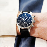 Buy Shop IWC Pilot's Watch Chronograph Black Dial Black Leather Strap Watch for Men - IW377709 USA Online