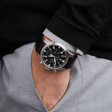 Buy Shop IWC Pilot's Watch Chronograph Black Dial Black Leather Strap Watch for Men - IW377709 USA Online