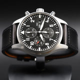 Buy Shop IWC Pilot's Watch Chronograph Black Dial Black Leather Strap Watch for Men - IW377709 USA Online