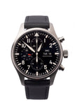 Buy Shop IWC Pilot's Watch Chronograph Black Dial Black Leather Strap Watch for Men - IW377709 USA Online