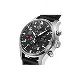 Buy Shop IWC Pilot's Watch Chronograph Black Dial Black Leather Strap Watch for Men - IW377709 USA Online