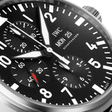 Buy Shop IWC Pilot's Watch Chronograph Black Dial Black Leather Strap Watch for Men - IW377709 USA Online
