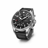Buy Shop IWC Pilot's Watch Chronograph Black Dial Black Leather Strap Watch for Men - IW377709 USA Online