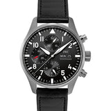 Buy Shop IWC Pilot's Watch Chronograph Black Dial Black Leather Strap Watch for Men - IW377709 USA Online
