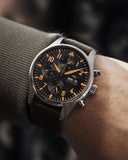 Buy Shop IWC Pilot's Watch Chronograph Black Dial Olive Green Calfskin Strap Watch for Men - IW377730 USA Online
