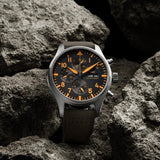 Buy Shop IWC Pilot's Watch Chronograph Black Dial Olive Green Calfskin Strap Watch for Men - IW377730 USA Online