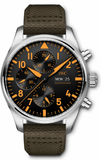 Buy Shop IWC Pilot's Watch Chronograph Black Dial Olive Green Calfskin Strap Watch for Men - IW377730 USA Online