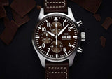 Buy Shop IWC Pilot's Watch Chronograph Edition Brown Dial Brown Leather Strap Watch for Men - IW377713 USA Online