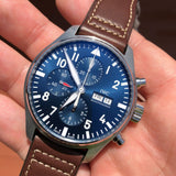 Buy Shop IWC Pilot’s Watch Chronograph Edition “Le Petit Prince” Blue Dial Brown Leather Strap Watch for Men - IW377714 USA Online