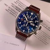 Buy Shop IWC Pilot’s Watch Chronograph Edition “Le Petit Prince” Blue Dial Brown Leather Strap Watch for Men - IW377714 USA Online