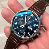 Buy Shop IWC Pilot’s Watch Chronograph Edition “Le Petit Prince” Blue Dial Brown Leather Strap Watch for Men - IW377714 USA Online