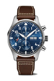 Buy Shop IWC Pilot’s Watch Chronograph Edition “Le Petit Prince” Blue Dial Brown Leather Strap Watch for Men - IW377714 USA Online