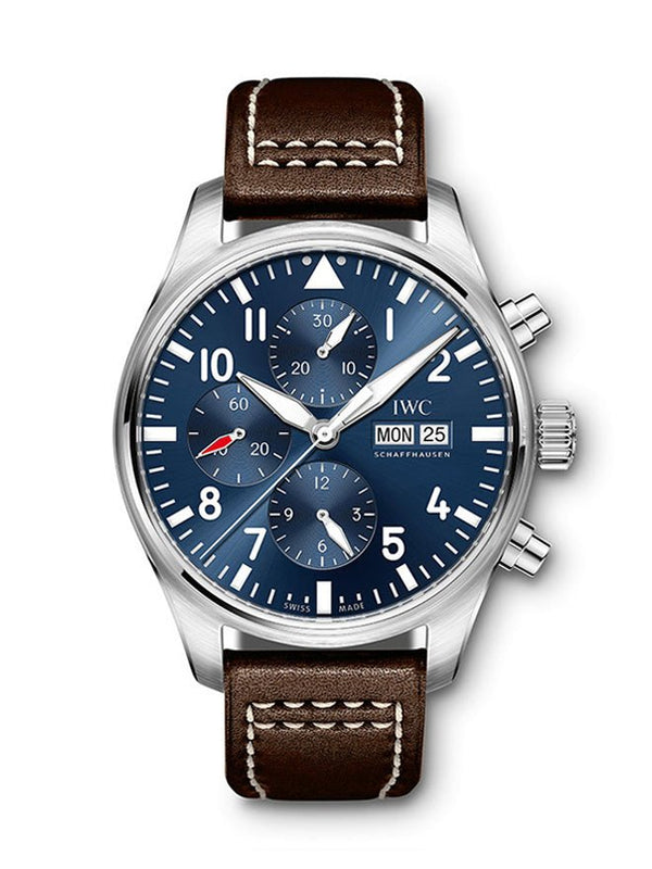 Buy Shop IWC Pilot’s Watch Chronograph Edition “Le Petit Prince” Blue Dial Brown Leather Strap Watch for Men - IW377714 USA Online