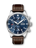 Buy Shop IWC Pilot’s Watch Chronograph Edition “Le Petit Prince” Blue Dial Brown Leather Strap Watch for Men - IW377714 USA Online