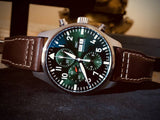 Buy Shop IWC Pilot's Watch Chronograph Edition Racing Green 43mm Green Dial Brown Leather Strap Watch for Men - IW377726 USA Online