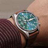 Buy Shop IWC Pilot's Watch Chronograph Edition Racing Green 43mm Green Dial Brown Leather Strap Watch for Men - IW377726 USA Online