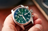 Buy Shop IWC Pilot's Watch Chronograph Edition Racing Green 43mm Green Dial Brown Leather Strap Watch for Men - IW377726 USA Online