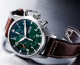 Buy Shop IWC Pilot's Watch Chronograph Edition Racing Green 43mm Green Dial Brown Leather Strap Watch for Men - IW377726 USA Online