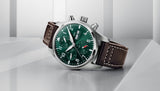 Buy Shop IWC Pilot's Watch Chronograph Edition Racing Green 43mm Green Dial Brown Leather Strap Watch for Men - IW377726 USA Online