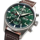 Buy Shop IWC Pilot's Watch Chronograph Edition Racing Green 43mm Green Dial Brown Leather Strap Watch for Men - IW377726 USA Online