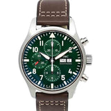 Buy Shop IWC Pilot's Watch Chronograph Edition Racing Green 43mm Green Dial Brown Leather Strap Watch for Men - IW377726 USA Online