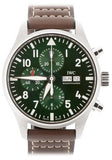 Buy Shop IWC Pilot's Watch Chronograph Edition Racing Green 43mm Green Dial Brown Leather Strap Watch for Men - IW377726 USA Online