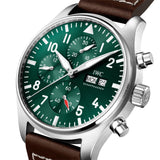 Buy Shop IWC Pilot's Watch Chronograph Edition Racing Green 43mm Green Dial Brown Leather Strap Watch for Men - IW377726 USA Online