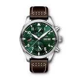 Buy Shop IWC Pilot's Watch Chronograph Edition Racing Green 43mm Green Dial Brown Leather Strap Watch for Men - IW377726 USA Online