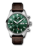 Buy Shop IWC Pilot's Watch Chronograph Edition Racing Green 43mm Green Dial Brown Leather Strap Watch for Men - IW377726 USA Online