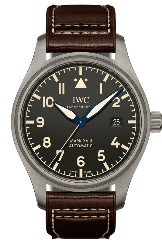 Buy Shop IWC Pilot's Watch Mark XVIII 40mm Black Dial Brown Leather Strap Watch for Men - IW327006 USA Online