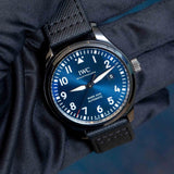 Buy Shop IWC Pilot’s Watch Mark XVIII Edition “Laureus Sport for Good Foundation" Blue Dial Black Nylon Strap Watch for Men - IW324703 USA Online