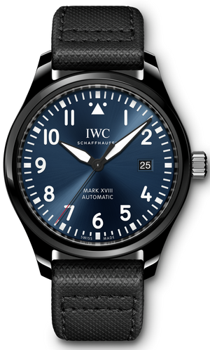 Buy Shop IWC Pilot’s Watch Mark XVIII Edition “Laureus Sport for Good Foundation" Blue Dial Black Nylon Strap Watch for Men - IW324703 USA Online