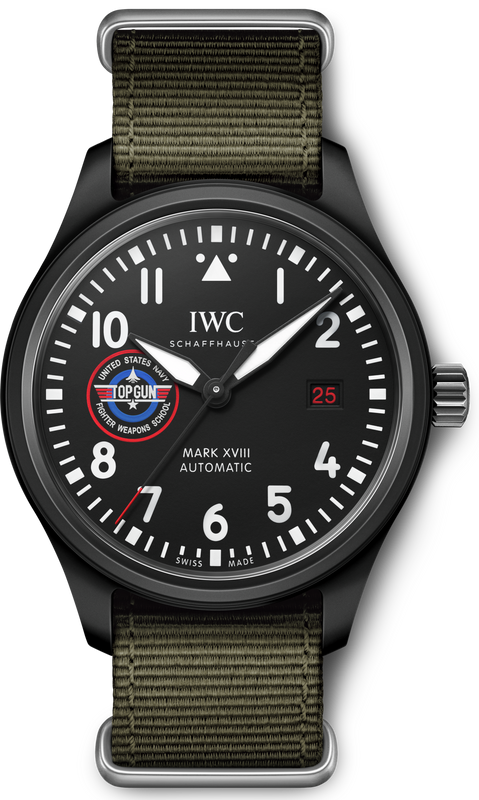 Buy Shop IWC Pilot’s Watch Mark XVIII Top Gun Edition “SFTI” Black Dial Green Nylon Strap Watch for Men - IW324712 USA Online