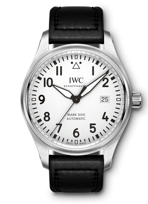 Buy Shop IWC Pilot's Watch Mark XVIII White Dial Black Leather Strap Watch for Men - IW327002 USA Online