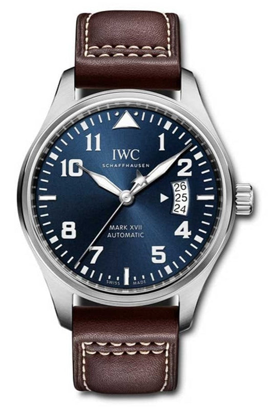 Buy Shop IWC Pilots Watch Mark XVII Edition Le Petit Prince Blue Dial Brown Leather Strap Watch for Men - IW326506 USA Online