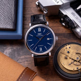 Buy Shop IWC Portofino '150 Years Edition' Automatic Blue Dial Black Leather Strap Watch for Men - IW356518 USA Online
