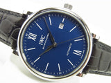 Buy Shop IWC Portofino '150 Years Edition' Automatic Blue Dial Black Leather Strap Watch for Men - IW356518 USA Online