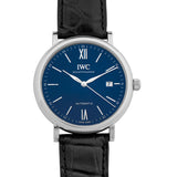 Buy Shop IWC Portofino '150 Years Edition' Automatic Blue Dial Black Leather Strap Watch for Men - IW356518 USA Online