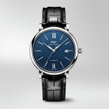 Buy Shop IWC Portofino '150 Years Edition' Automatic Blue Dial Black Leather Strap Watch for Men - IW356518 USA Online