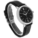 Buy Shop IWC Portofino Automatic Black Dial Black Leather Strap Watch for Men - IW356502 USA Online