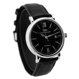 Buy Shop IWC Portofino Automatic Black Dial Black Leather Strap Watch for Men - IW356502 USA Online