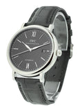 Buy Shop IWC Portofino Automatic Black Dial Black Leather Strap Watch for Men - IW356502 USA Online