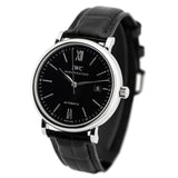 Buy Shop IWC Portofino Automatic Black Dial Black Leather Strap Watch for Men - IW356502 USA Online