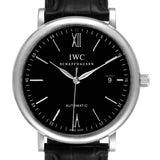 Buy Shop IWC Portofino Automatic Black Dial Black Leather Strap Watch for Men - IW356502 USA Online