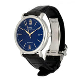 Buy Shop IWC Portofino Automatic Blue Dial Black Leather Strap Watch for Men - IW356523 USA Online