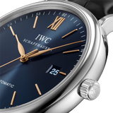 Buy Shop IWC Portofino Automatic Blue Dial Black Leather Strap Watch for Men - IW356523 USA Online