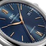Buy Shop IWC Portofino Automatic Blue Dial Black Leather Strap Watch for Men - IW356523 USA Online