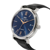 Buy Shop IWC Portofino Automatic Blue Dial Black Leather Strap Watch for Men - IW356523 USA Online